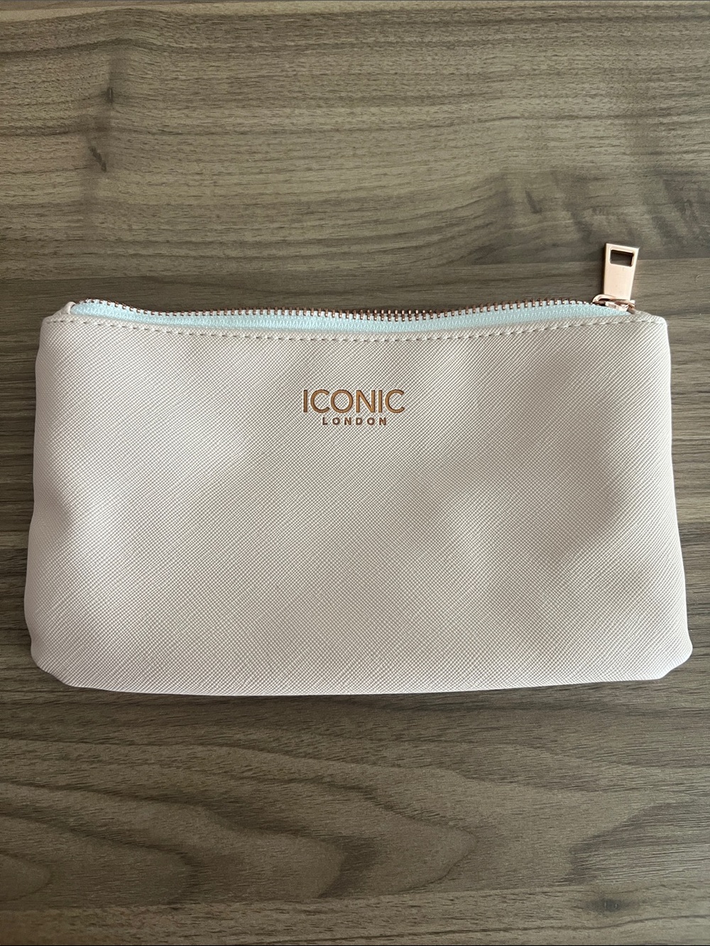 ICONIC London Blush Pink Cosmetic Pouch with Rose Gold Trim